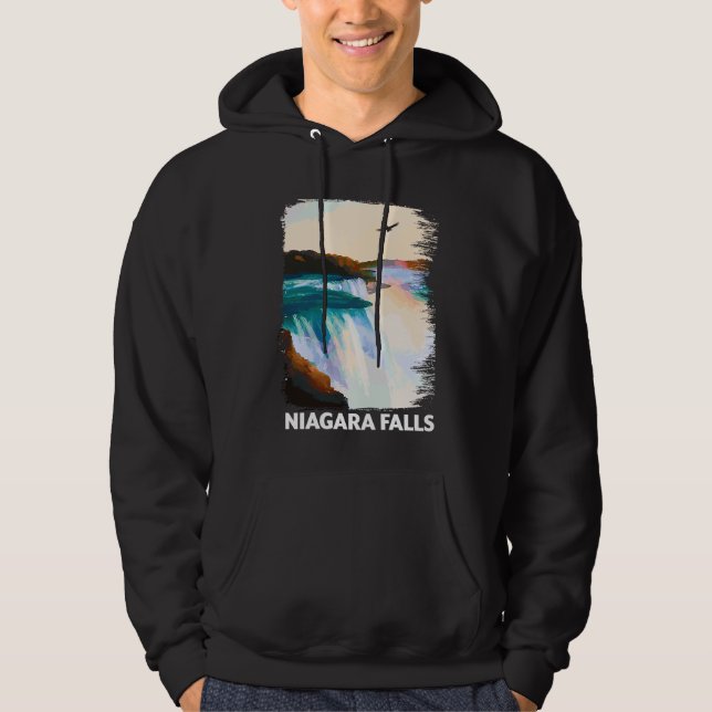Sudadera Niagara Falls Canada USA Skyline Silhouette Outlin (Anverso)