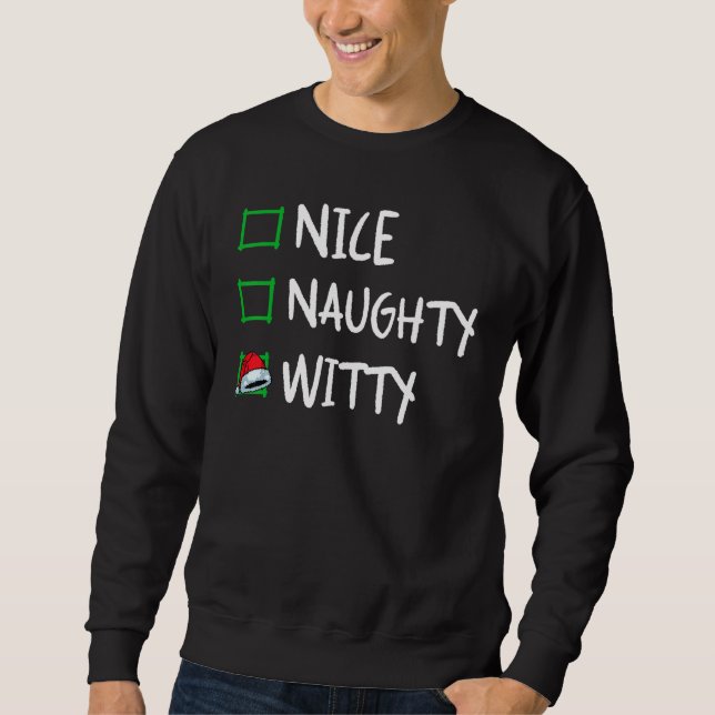 Sudadera Nice Naughty Witty Christmas List Santa Claus   X  (Anverso)