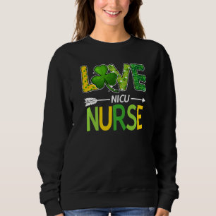 Sudadera Nicu Enfermera St Patricks Day Love Stethoscope Rn