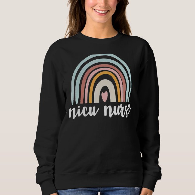 Sudadera Nicu Enferse Icu Neonatal Boho Rainbow Team Tiny H (Anverso)