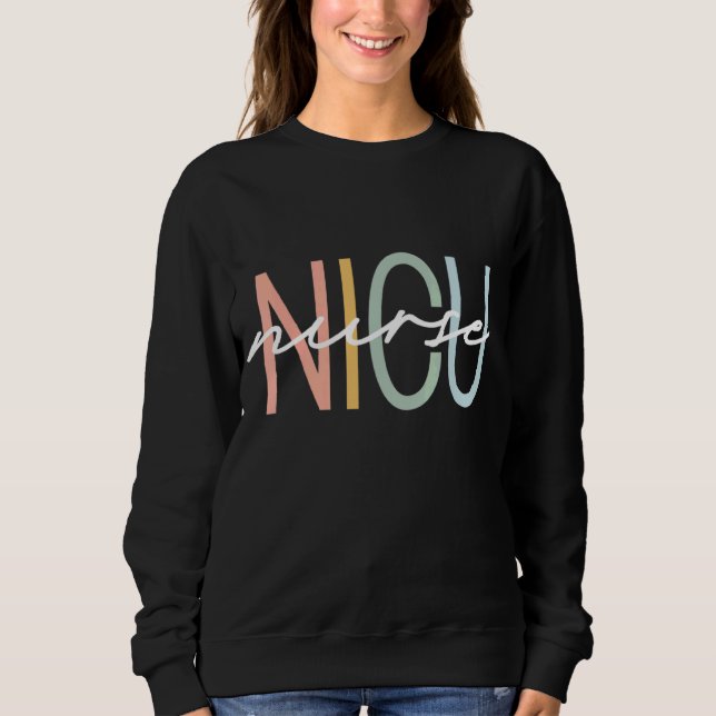 Sudadera Nicu Enferse Icu Neonatal Boho Rainbow Team Tiny H (Anverso)