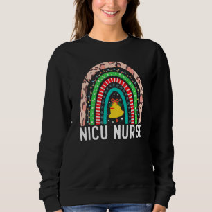 Sudadera Nicu Navidades De Enfermería Leopardo Arcoiris Par