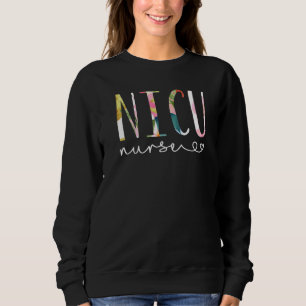 Sudadera Nicu Nurse Icu Enfermería Cute Floral Nicu