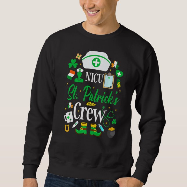 Sudadera Nicu St Patrick's Day Nurse Crew St Patricks Day N (Anverso)