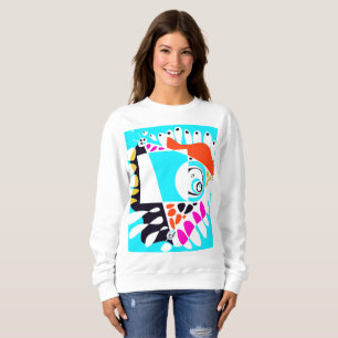 Sudadera Nido de pájaro - Blanco turquesa