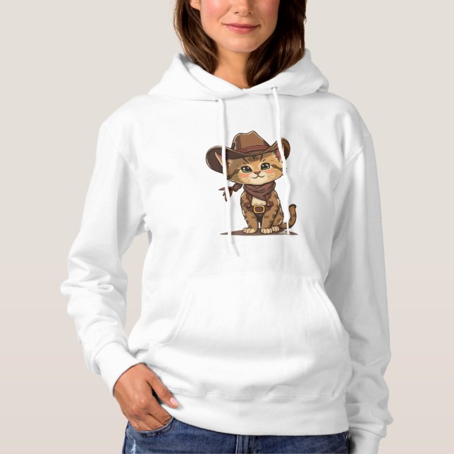 Sudadera Niedlicher Cowboy-Kater (Anverso)