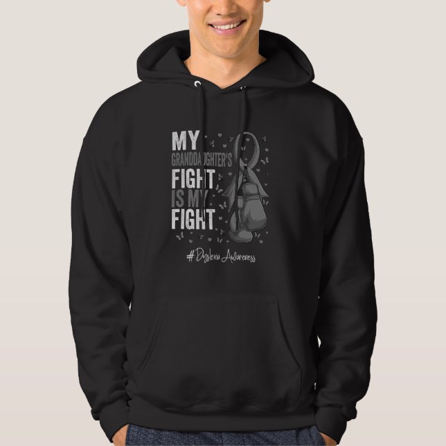 Sudadera Nieta de cinta de plata Dyslexia Conciencia (Anverso)