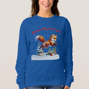 Sudadera ¡Nieve Mucho Diversión! Fox saltando en la nieve