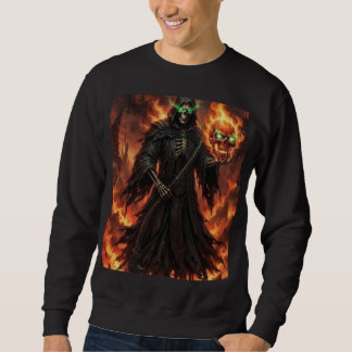Sudadera Nigromante de Cráneo Esmeralda Fantasía Oscura Gót
