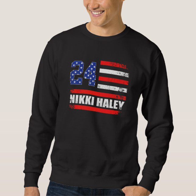 Sudadera Nikki Haley 2024 American Flag USA Flag  1 (Anverso)