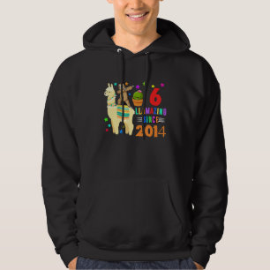 Sudadera Niña Cumpleaños 6 Años Perezoso Montando Llama Niñ