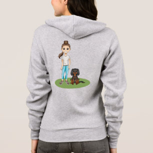 Sudadera Niña de dibujos animados y perro Cavalier King Cha