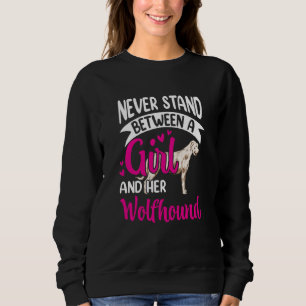 Sudadera Niña y su lobo de sabueso gris irlandés Lobo irlan