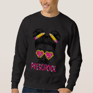 Sudadera Niñas Hola Preescolar Chongo Desordenado Niñas De 