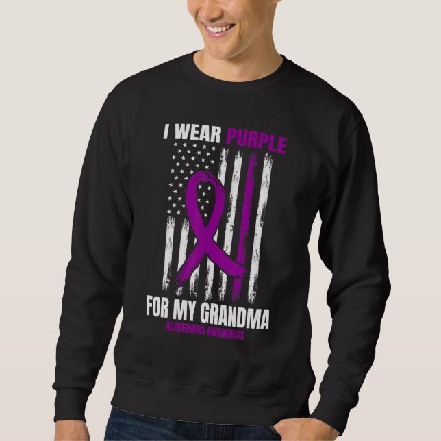 Sudadera Niñas Hombres Abuela Púrpura Alzheimers Conciencia (Anverso)
