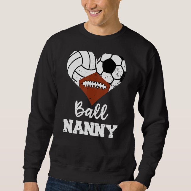 Sudadera Niñera de fútbol de vóley del corazón (Anverso)