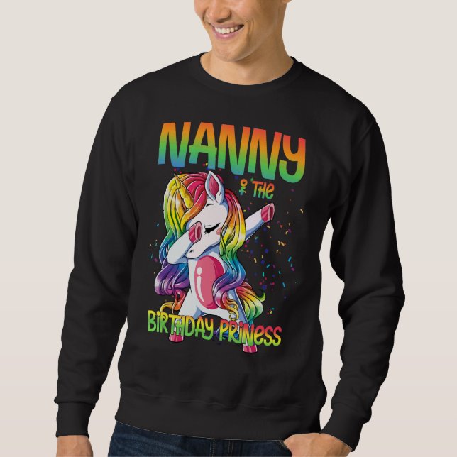 Sudadera Niñera De La Princesa De Cumpleaños Dabbing Unicor (Anverso)