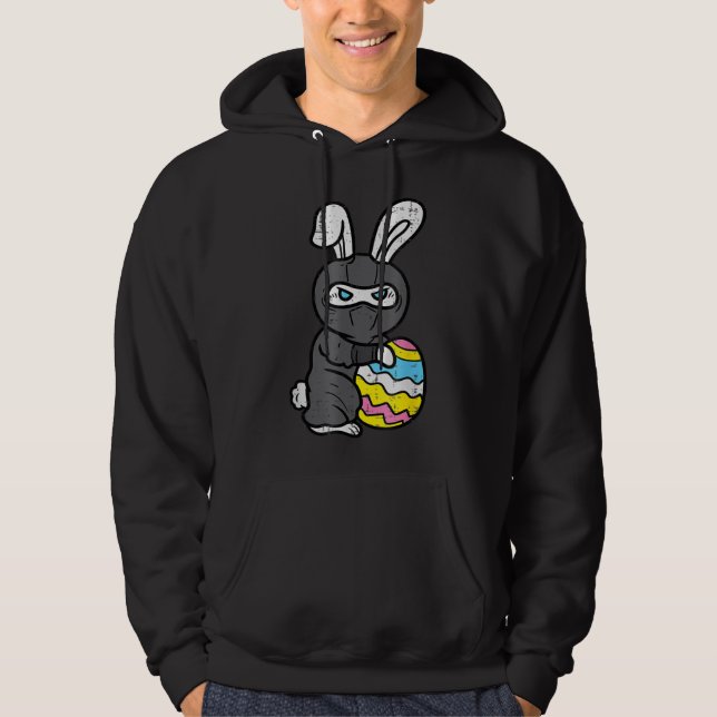 Sudadera Ninja Conejo de Conejo Huevo Cute Día de Pascua Ni (Anverso)