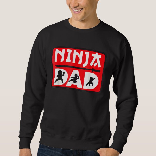 Sudadera Ninja Dad Familia Que Coincide Con Ninja Warrior (Anverso)