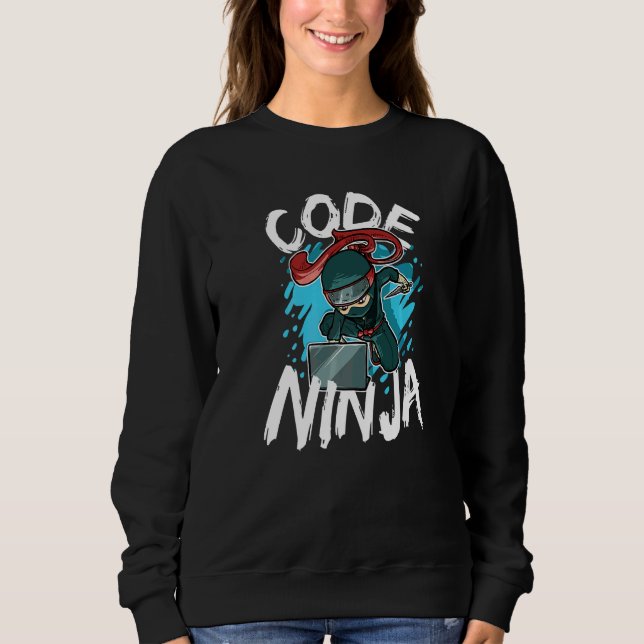 Sudadera Ninja de Código Programación Codificador Nerd de S (Anverso)