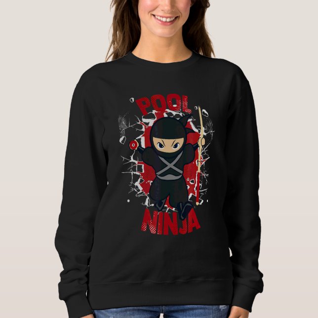 Sudadera Ninja de piscina Bolas de snooker de billar jugado (Anverso)