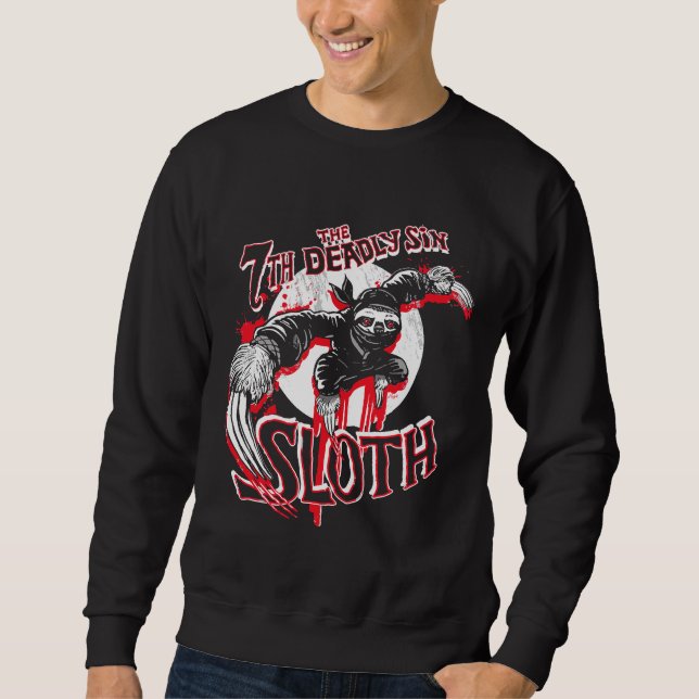 Sudadera Ninja Sloth 7 Mortalidad Sins Tri Blend (Anverso)