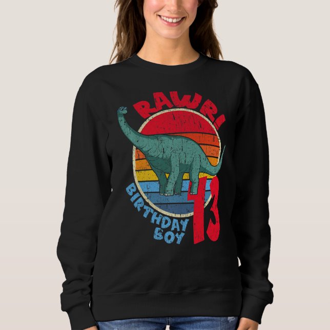 Sudadera ¡Niño 13 de cumpleaños, Rawr! Brachiosaurus I Fam (Anverso)