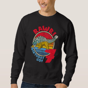 Sudadera ¡Niño 7 de cumpleaños, Rawr! Ankylosauro I Mat fam