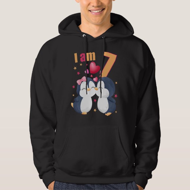 Sudadera Niño Chica Pingüino De 7 Años De Edad (Anverso)