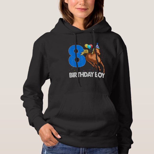 Sudadera Niño de cumpleaños 8 Fiesta de amor a caballo (Anverso)