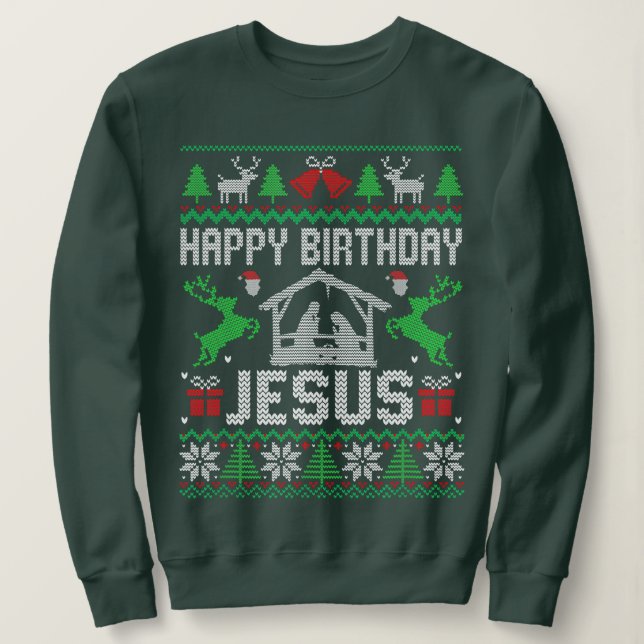 Sudadera Niño de cumpleaños Jesús Navidades feos y gracioso (Anverso del diseño)