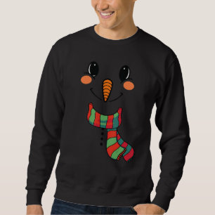 Sudadera Niño de nieve Cara de muñeco de nieve con nariz de