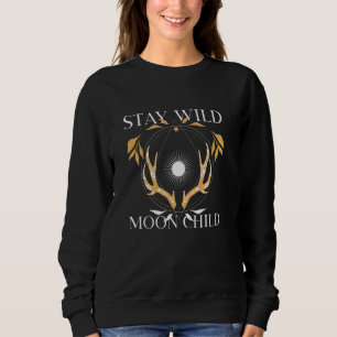 Sudadera Niño Luna Salvaje Quédate - Gráfica Boho Hippie Es