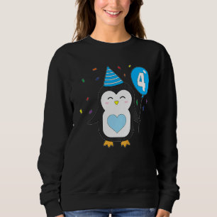 Sudadera Niño Pingüino Globo 4º Fiesta de cumpleaños Cake W