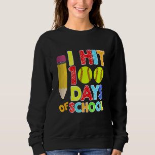 Sudadera Niños 100º día de escuela Béisbol Golpeé 100 días 