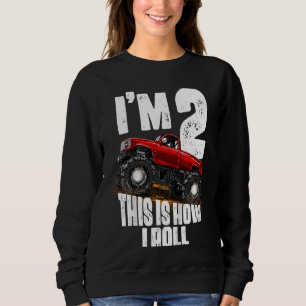 Sudadera Niños 2.º cumpleaños Monstruo de camionetas de beb