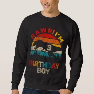 Sudadera Niños 3º Nacimiento Niño Rawr Im 3 Dinosaurio Rex 
