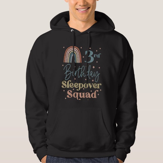 Sudadera Niños 3 cumpleaños Boho Arcoiris Sleepover Squad P (Anverso)