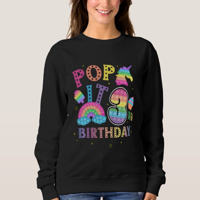 Sudadera Niños 3 cumpleaños Pop 3 años Fiesta de compras pa (Anverso)