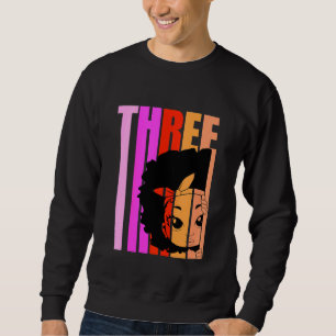 Sudadera Niños 3 Hoy Chica Negro Reina Retro 3 pelo afro