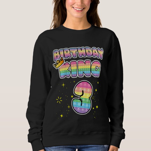 Sudadera Niños 3er cumpleaños Rey 3 Número de piloto de Gua (Anverso)