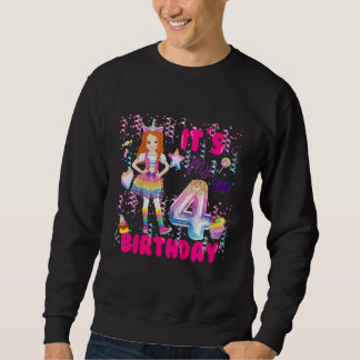 Sudadera Niños 4 Chicas de cumpleaños 4 años Red Haired 4 D