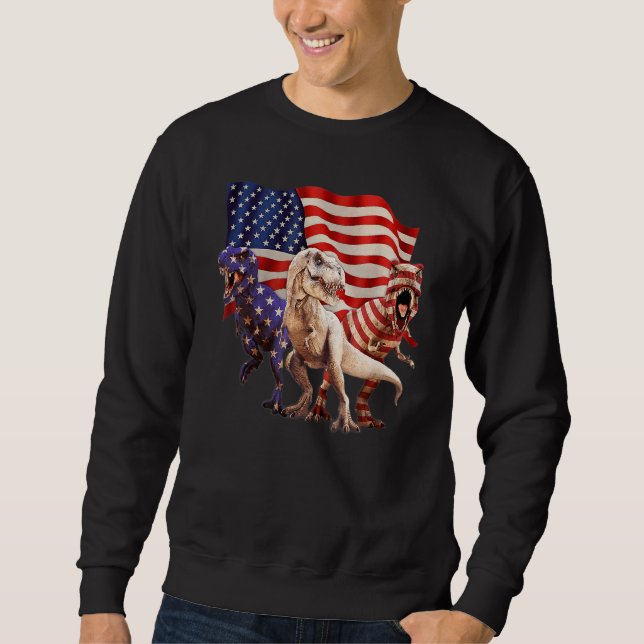 Sudadera Niños 4 De Julio Amerisaurus Rex Dinosaur Niños (Anverso)