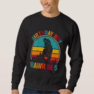 Sudadera Niños 5º cumpleaños Boy Rawr Soy 5 Dinosaur Rex 5
