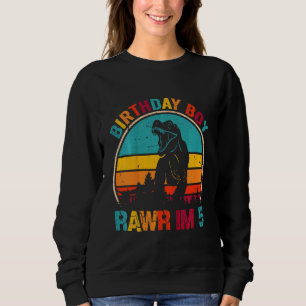 Sudadera Niños 5º cumpleaños Boy Rawr Soy 5 Dinosaur Rex 5 