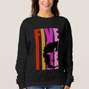 Sudadera Niños 5 Hoy Reina Chica Negra Retro 5 Cabello Afro