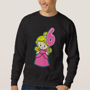 Sudadera Niños 6 Chica de cumpleaños 6 años princesa nacida