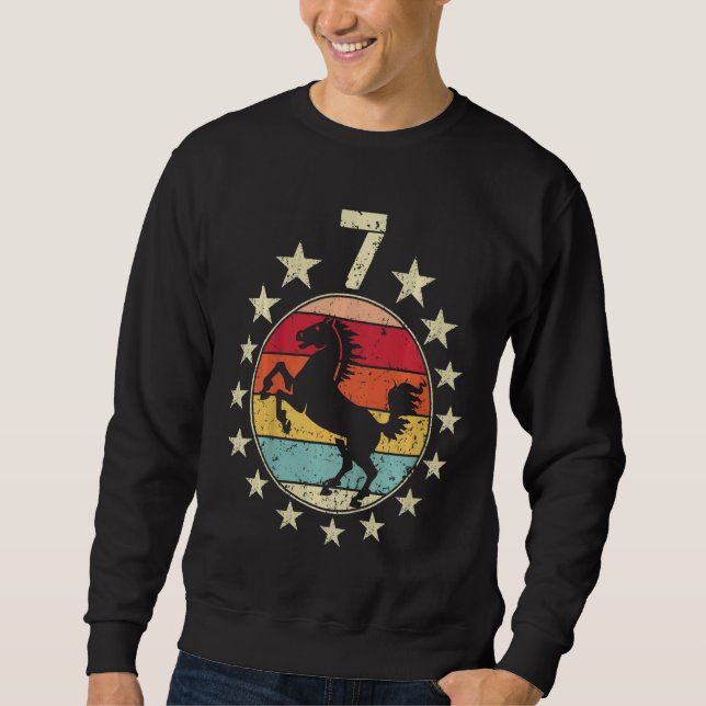 Sudadera Niños 7 Caballo de Cumpleaños Séptimo Siete Años N (Anverso)