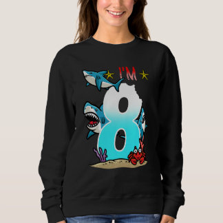 Sudadera Niños 8 años Tiburones de cumpleaños niños subacuá