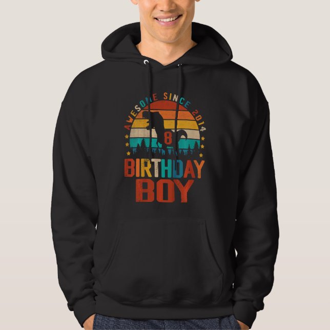 Sudadera Niños 8 cumpleaños Dinosaurio Niño de 8 años Chica (Anverso)